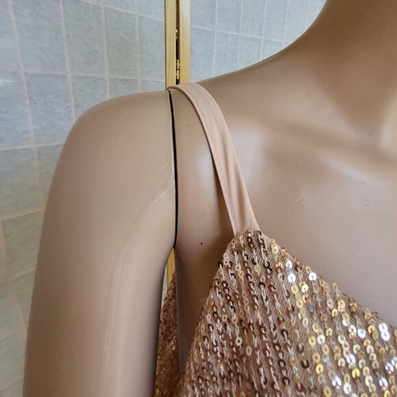 NWOT Torrid Sophie rose gold sequin spaghetti strap flowy tank top size 1 or 1X - Picture 5 of 11